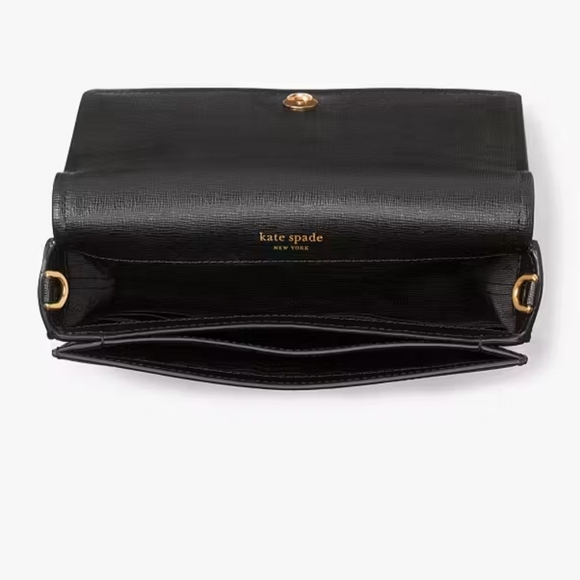 Kate Spade Morgan Chain Wallet Black Bow Crossbody - Picture 3 of 9